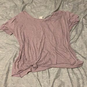 Pink ripped T-shirt